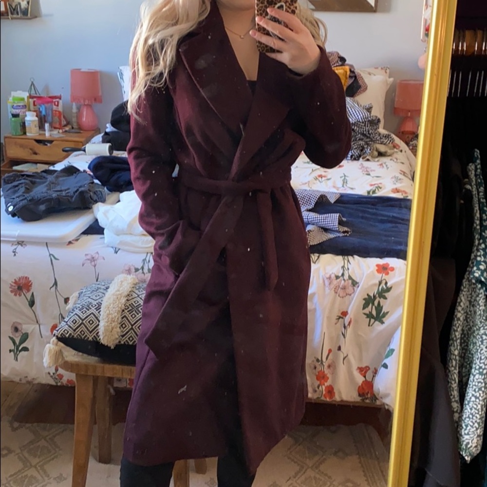 Maroon Wrap Coat